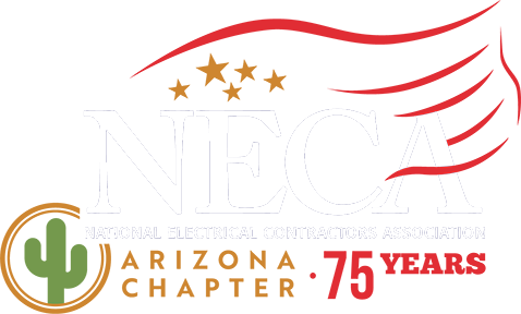 The logo for neca on the HEADER of the HOME PAGE.